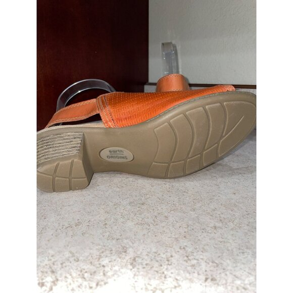 Earth Origins Ginger Maureen Spice Orange Womens Peep Toe Sandals With Zipper Cl - Picture 6 of 9